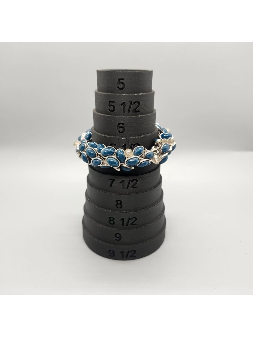 Banana Republic Blue & Silver Statement Charm Bracelet With Lobster Clasp Closur